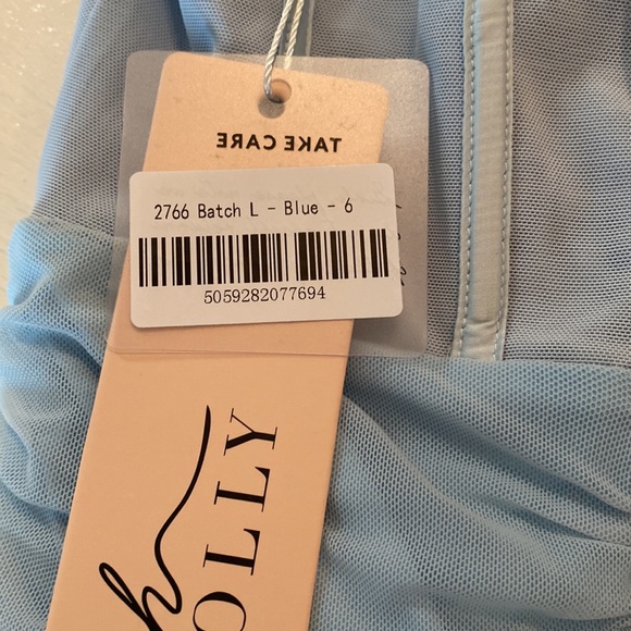 Oh Polly Blue Ruched Bodycon Mesh Corset dress, Size 6 - Picture 4 of 4